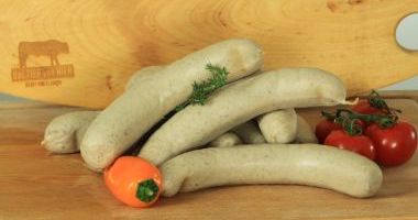 Rinder-Bratwurst mit etwas Schwein